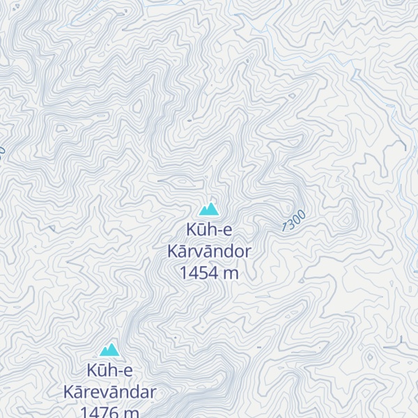 Map of Kūh-e Kārvāndor