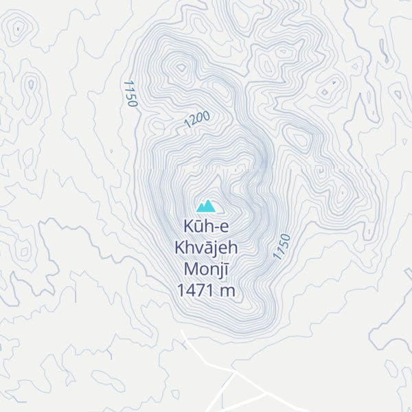Map of Kūh-e Khvājeh Monjī