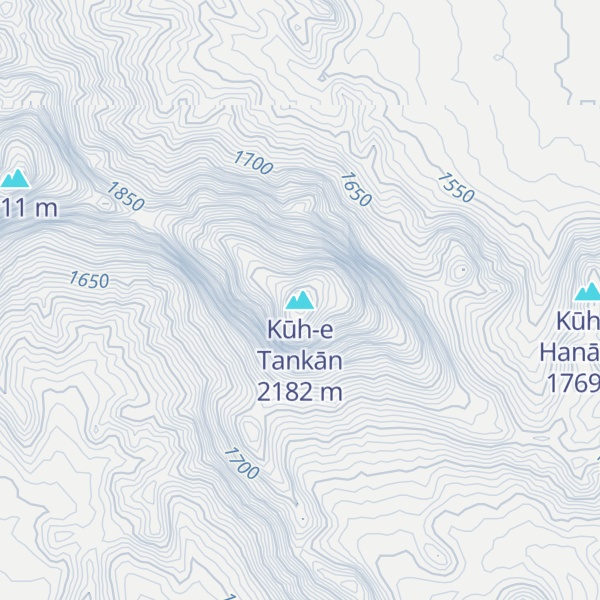 Map of Kūh-e Tankān