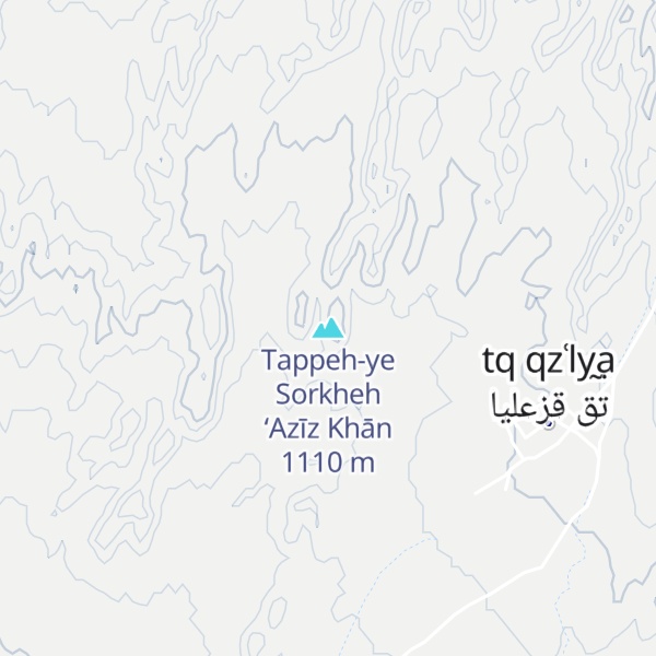 Map of Tappeh-ye Sorkheh ‘Azīz Khān