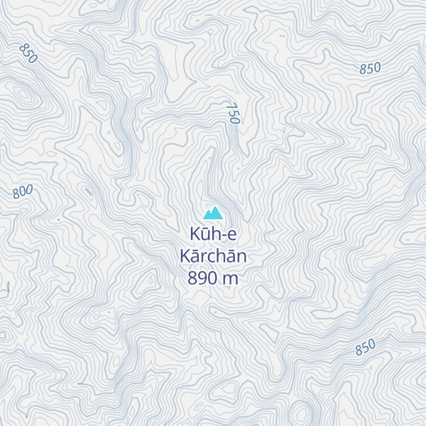 Map of Kūh-e Kārchān
