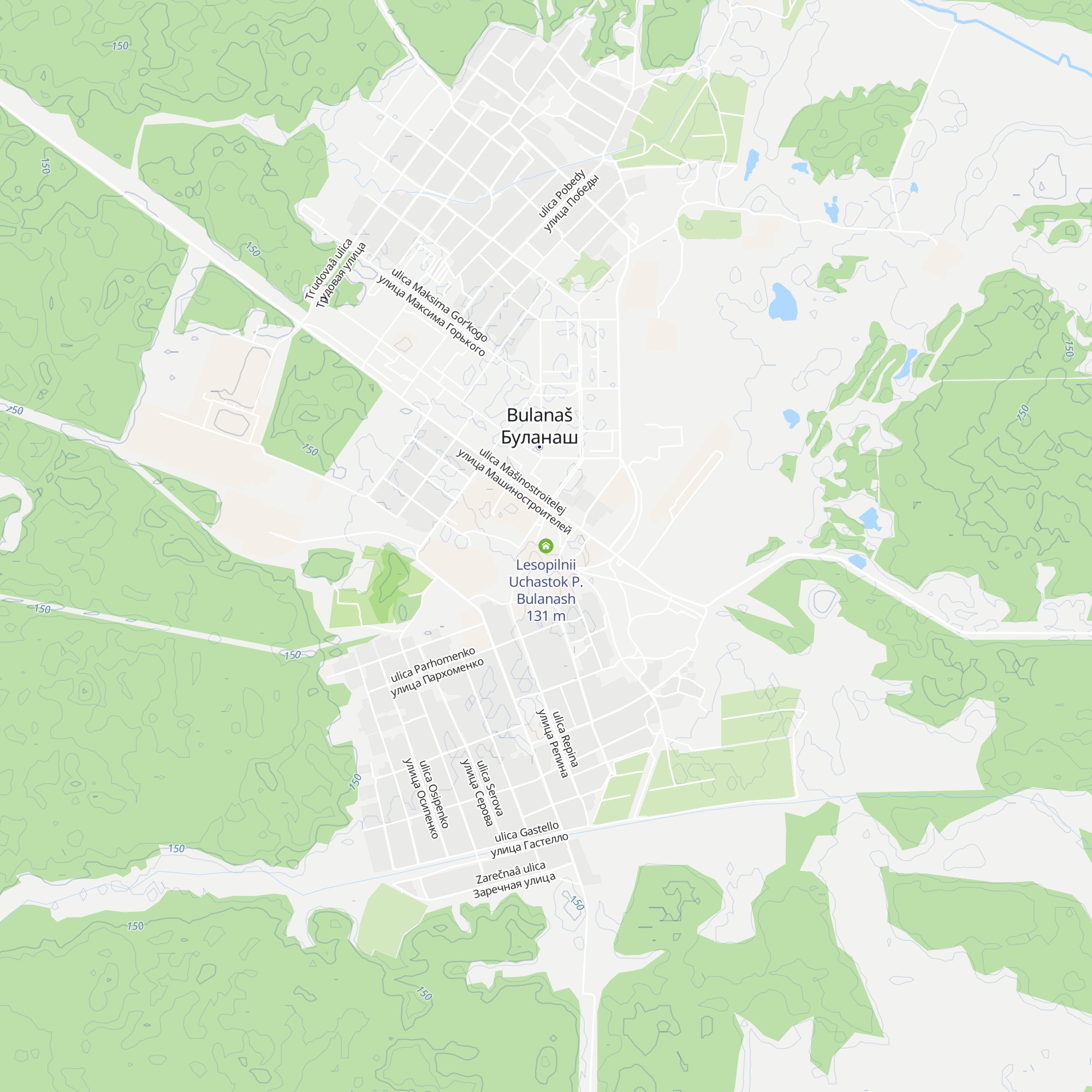 Lesopilnii Uchastok P. Bulanash map