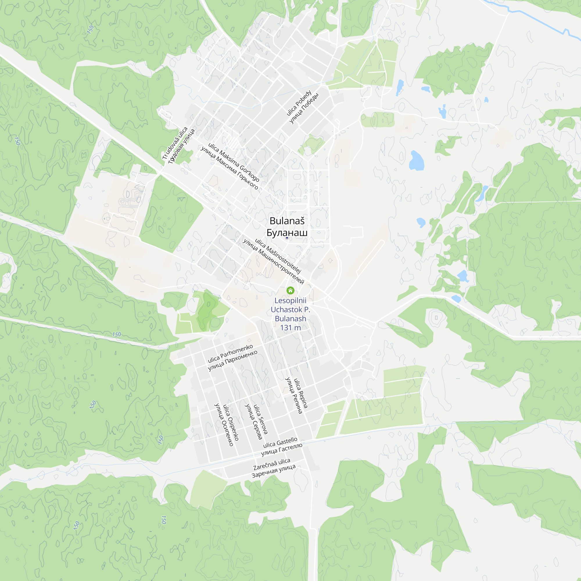 Lesopilnii Uchastok P. Bulanash map