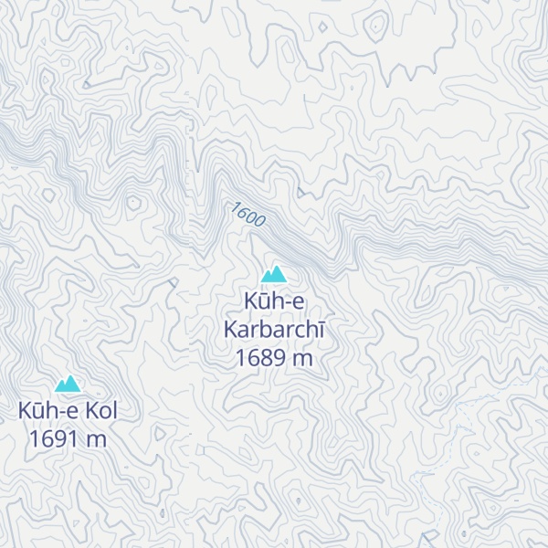 Map of Kūh-e Karbarchī