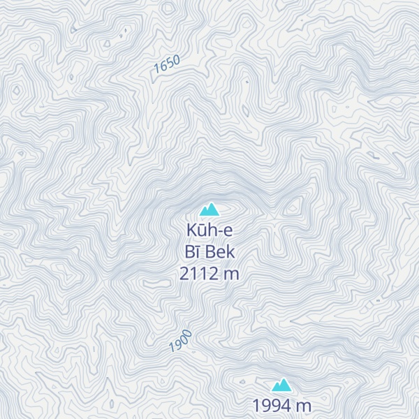 Map of Kūh-e Bī Bek