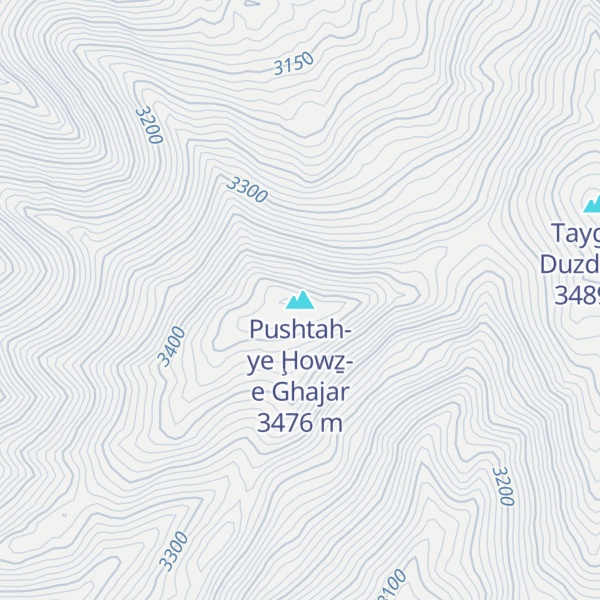 Map of Pushtah-ye Ḩowẕ-e Ghajar