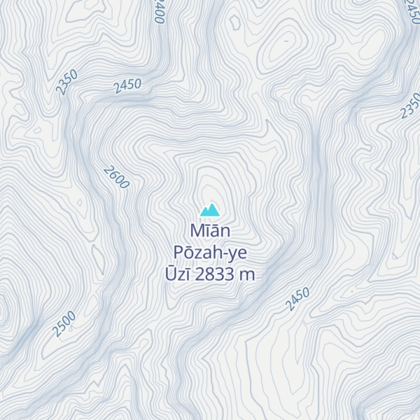 Map of Mīān Pōzah-ye Ūzī