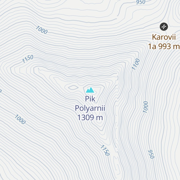 Map of Pik Polyarnii