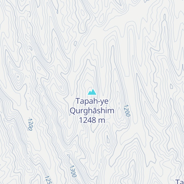 Map of Tapah-ye Qurghāshim