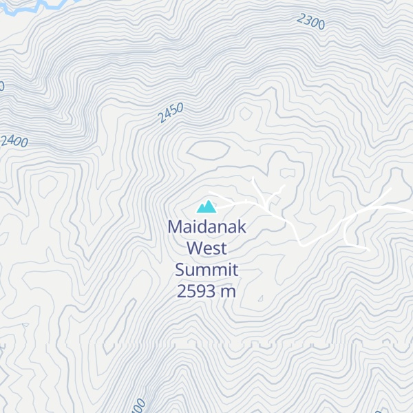 Map of Maidanak West Summit