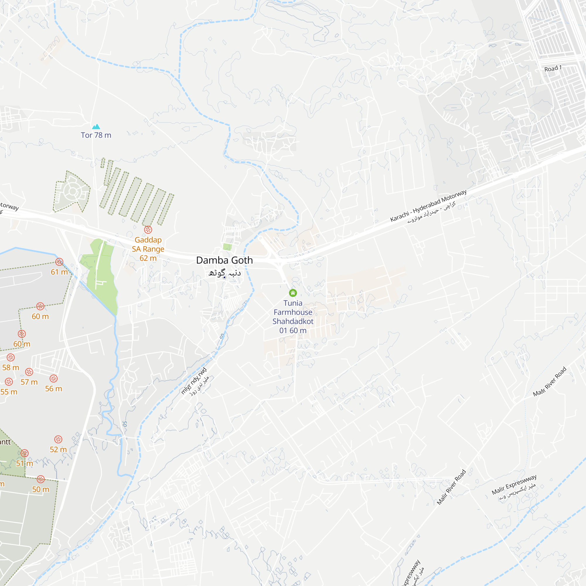 Tunia Farmhouse Shahdadkot 01 map