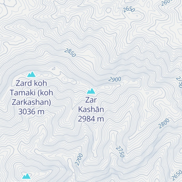 Map of Zar Kashān