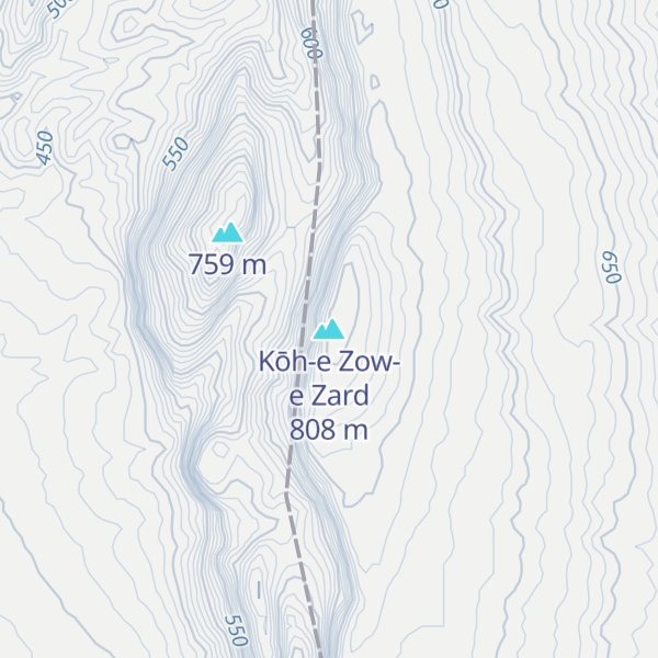 Map of Kōh-e Zow-e Zard