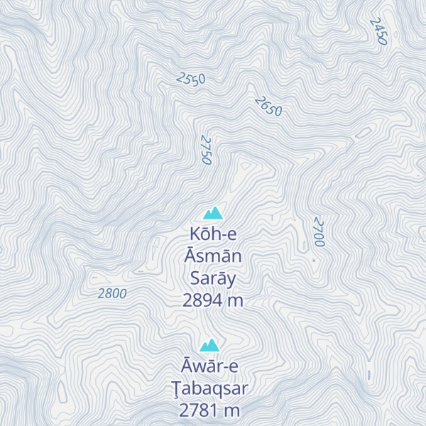 Map of Kōh-e Āsmān Sarāy