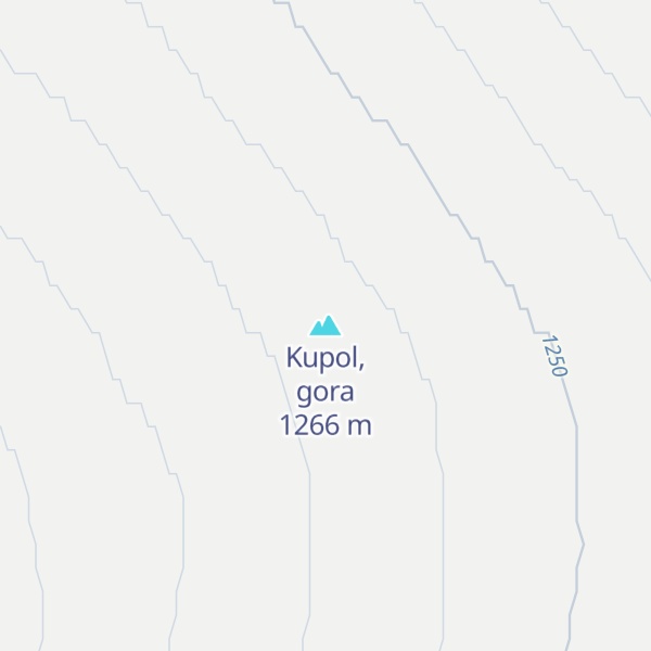 Map of Kupol, gora