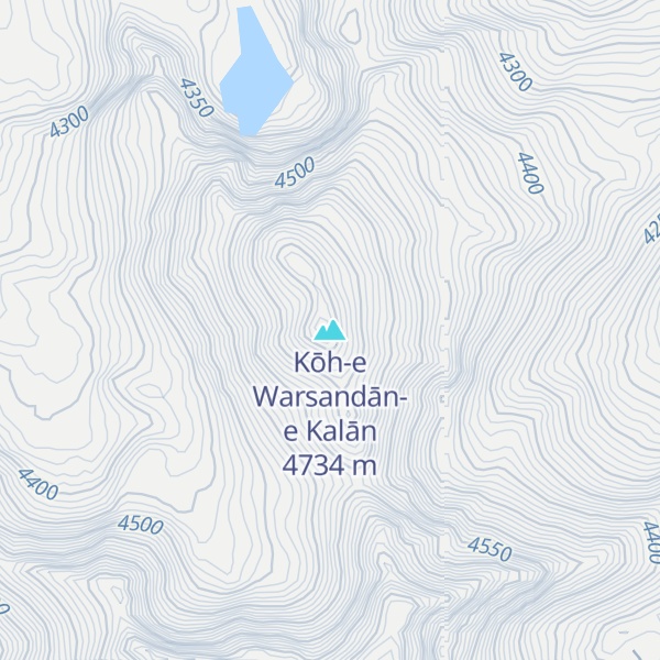 Map of Kōh-e Warsandān-e Kalān