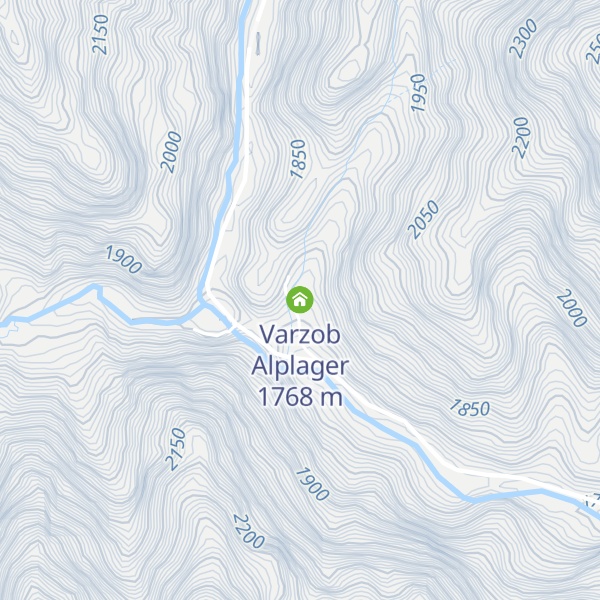 Map of Varzob Alplager