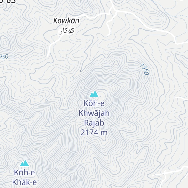 Map of Kōh-e Khwājah Rajab