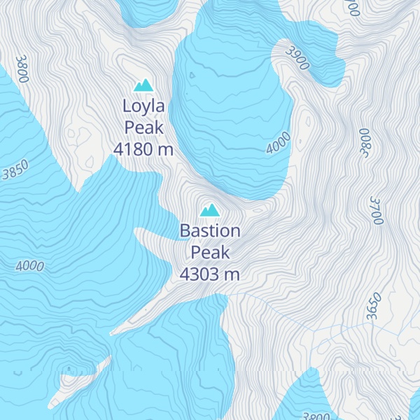 Map of Bastion Peak