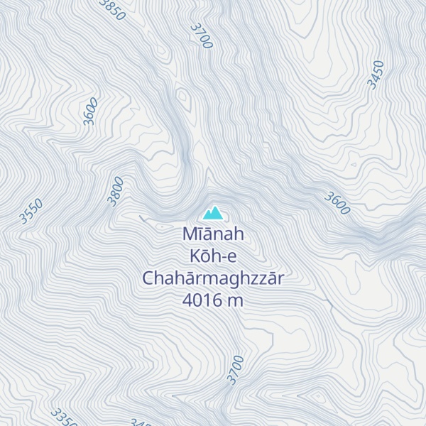 Map of Mīānah Kōh-e Chahārmaghzzār