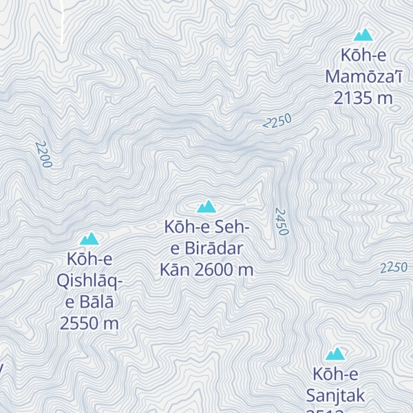 Map of Kōh-e Seh-e Birādar Kān