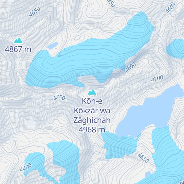 Map of Kōh-e Kōkzār wa Zāghichah