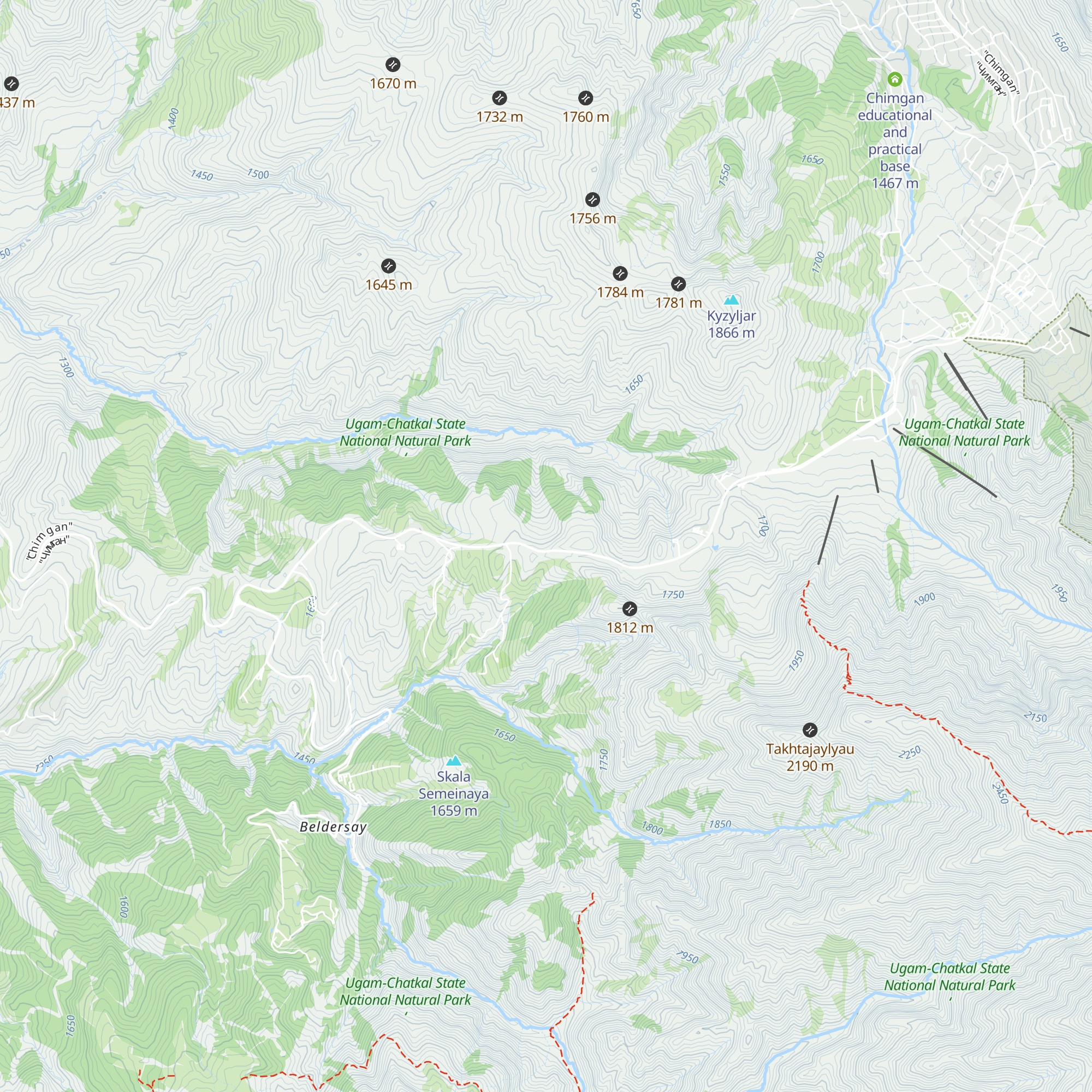 Zvezdi Chimgana map