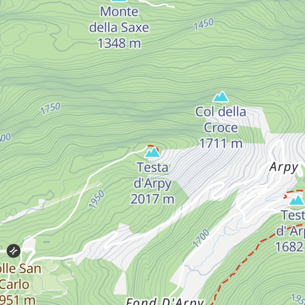 Map of Testa d'Arpy
