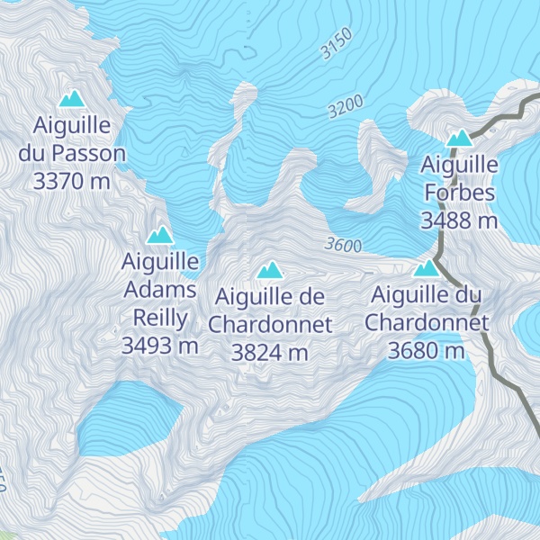 Map of Aiguille de Chardonnet