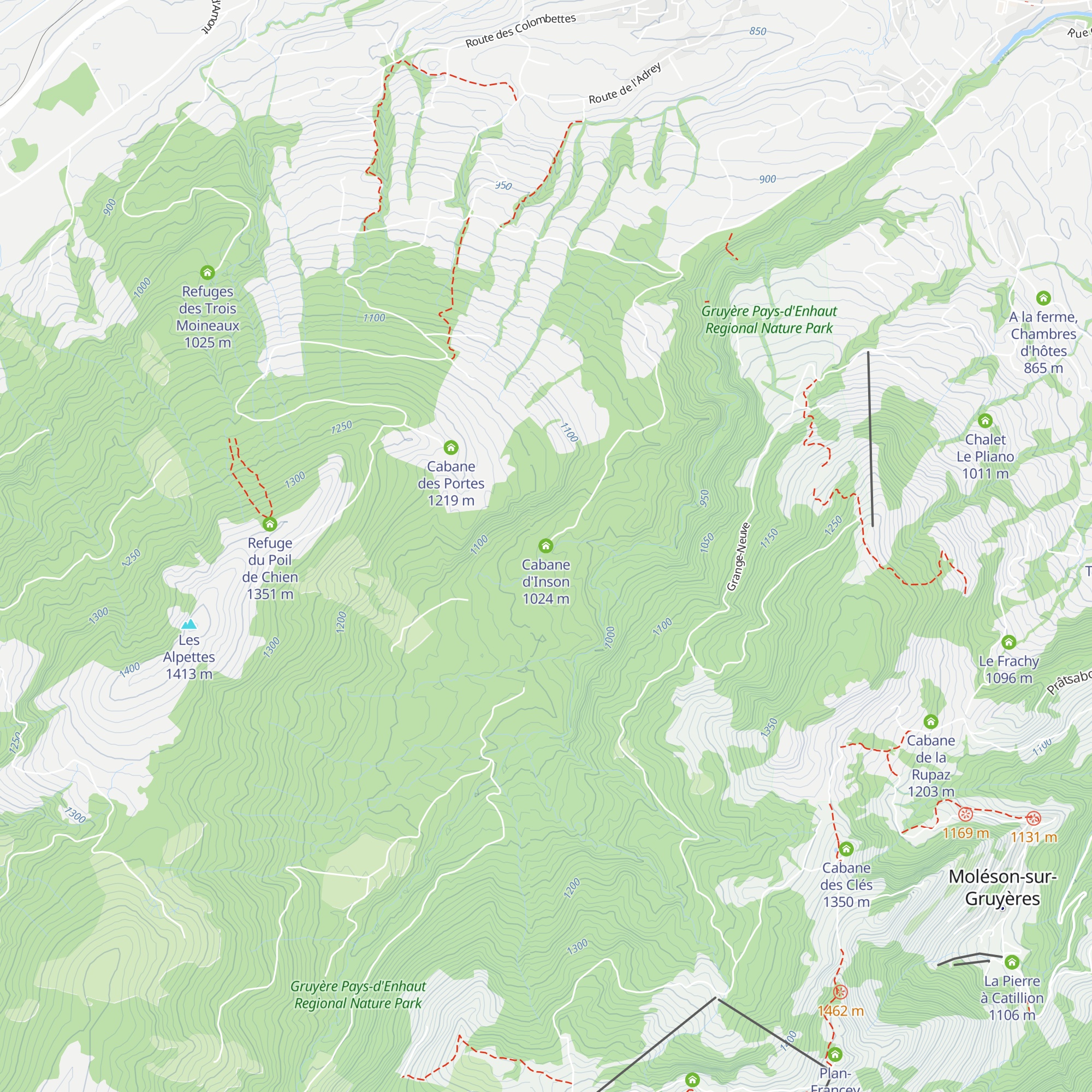 Cabane d'Inson map
