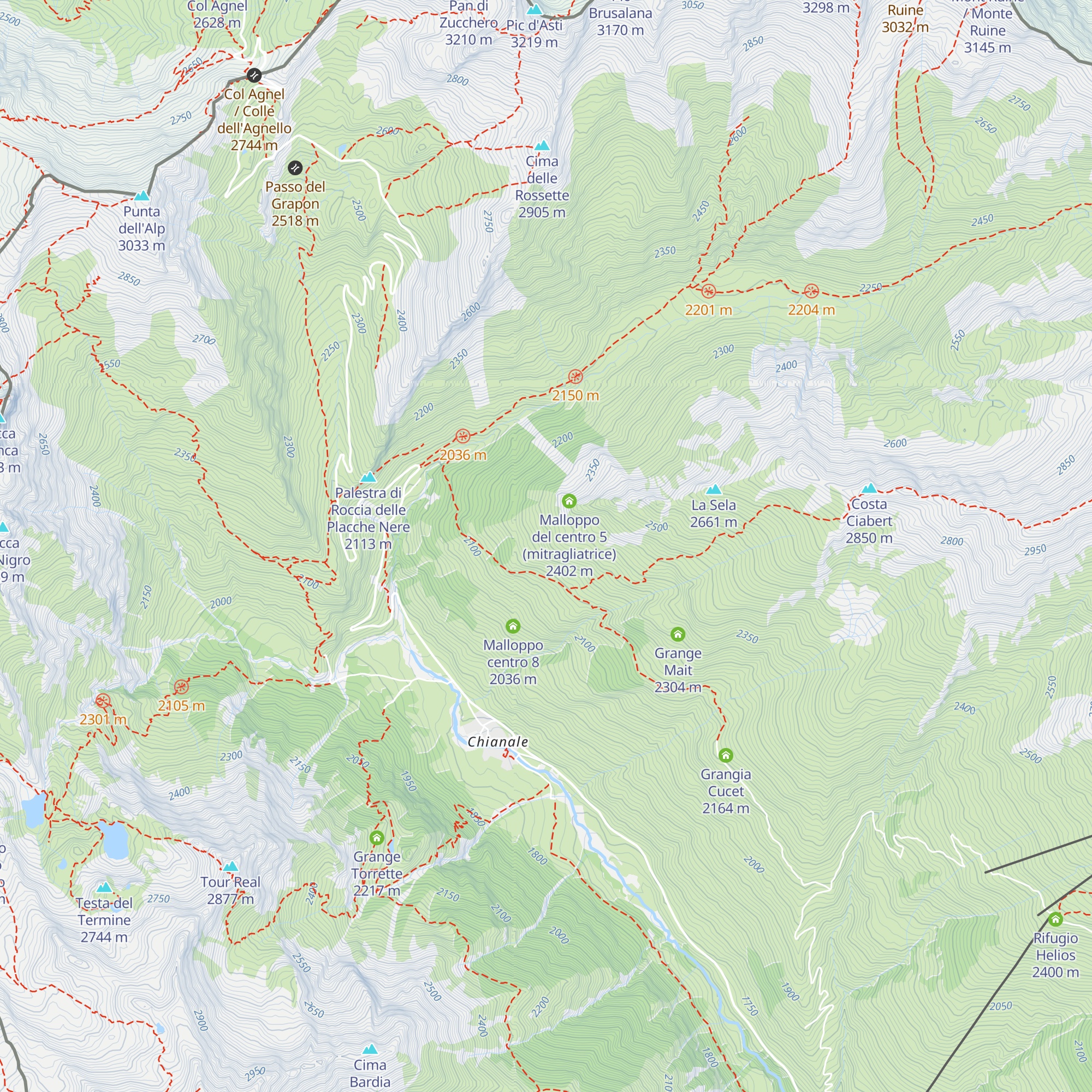 Malloppo, Centro 6 (mitragliatrice) map