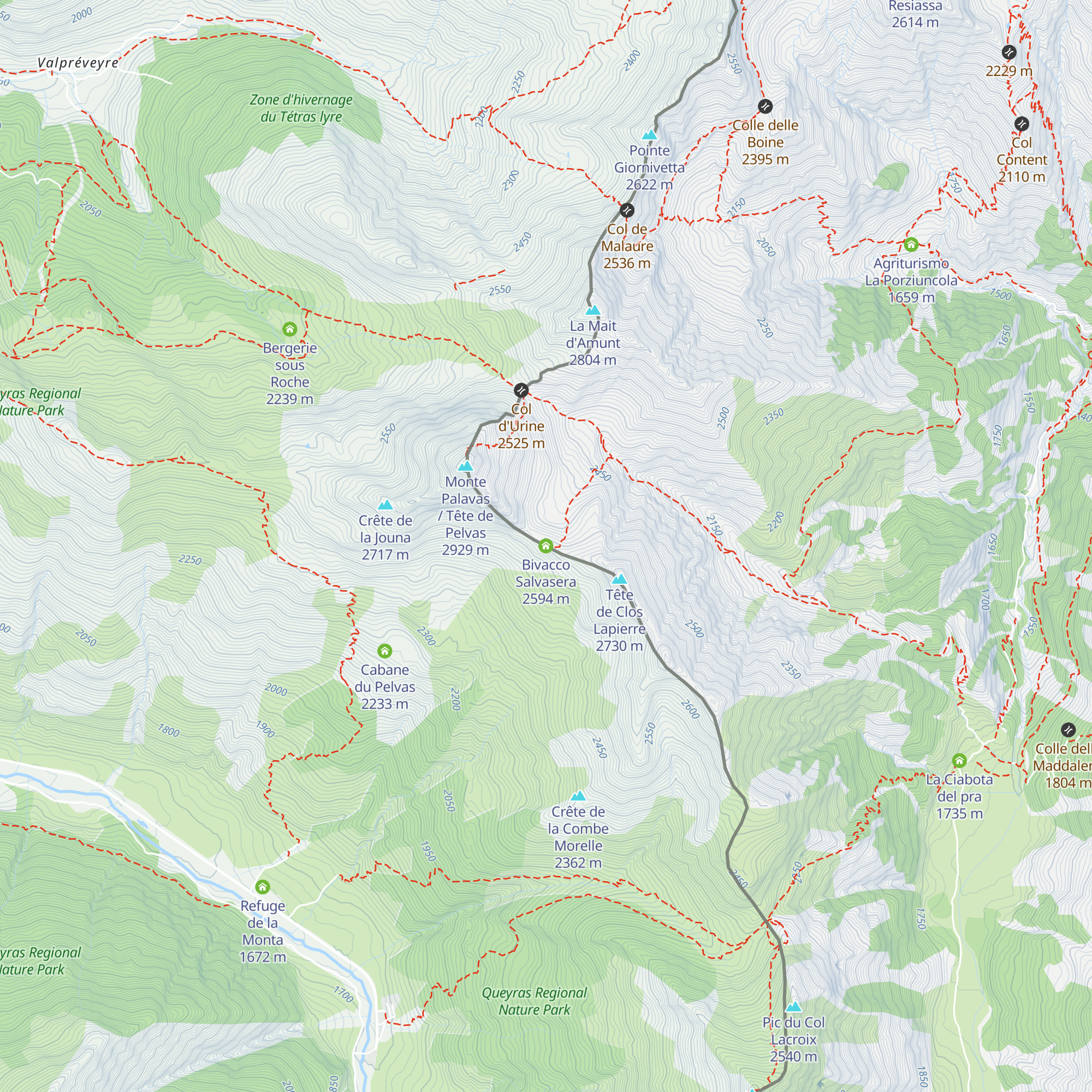 Bivacco Salvasera map