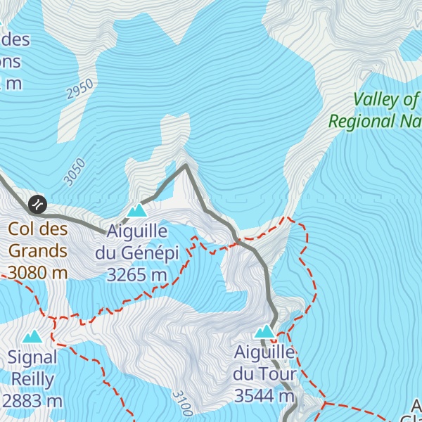 Map of Aiguille du Midi des Grands