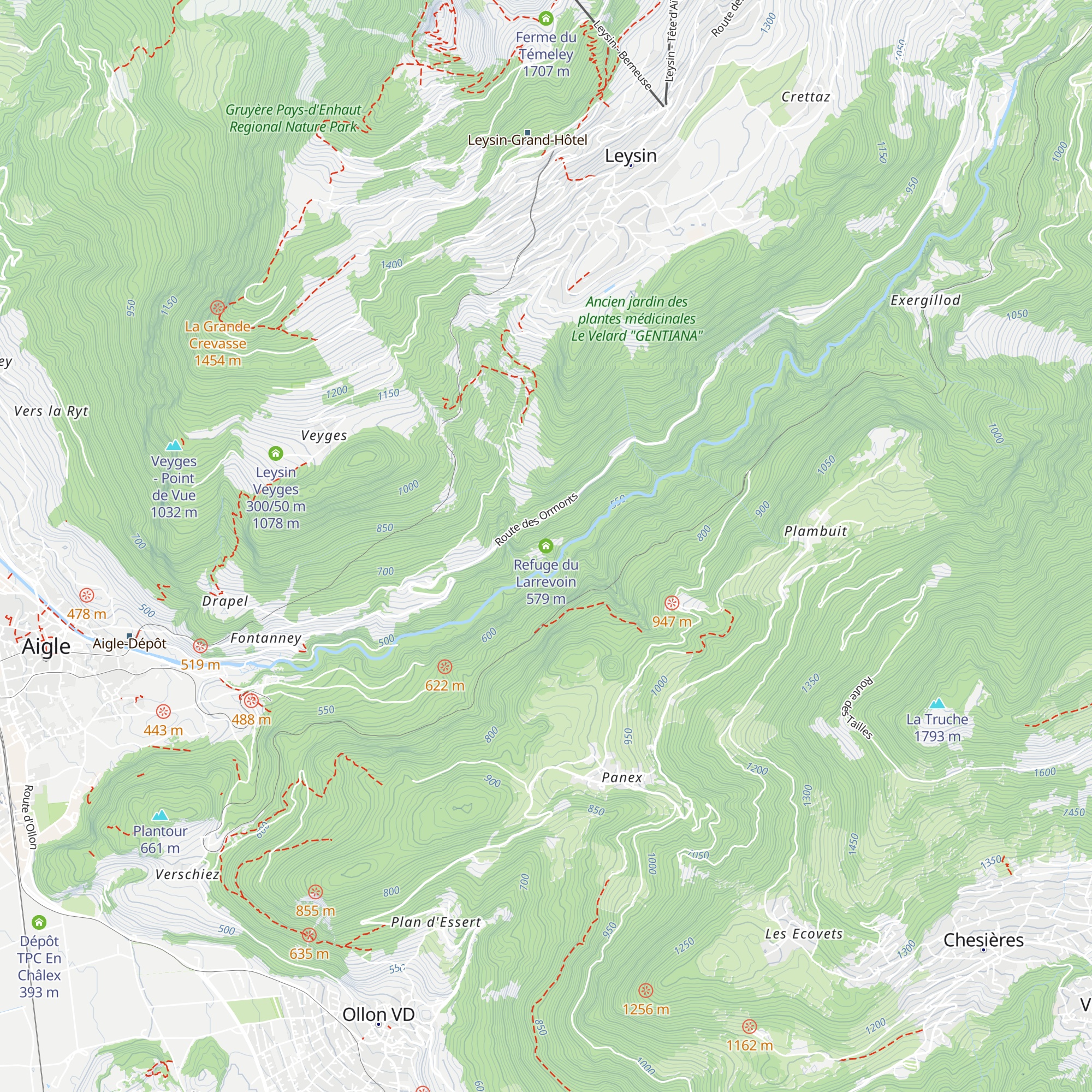 Refuge du Larrevoin map