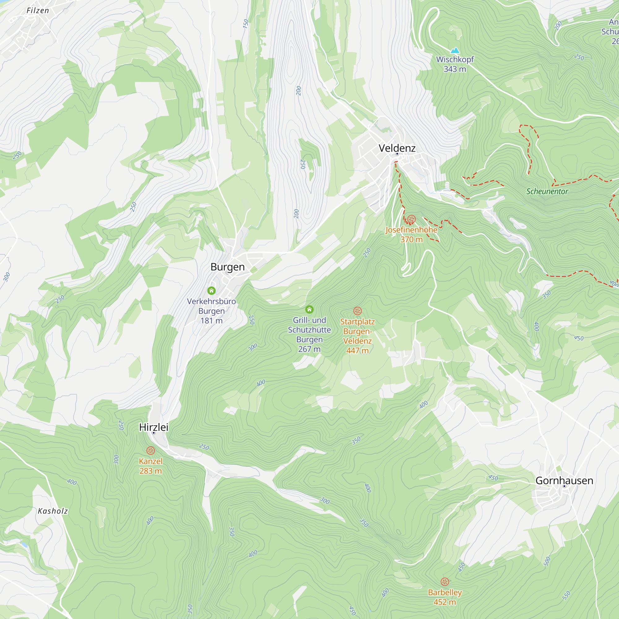 Grill- und Schutzhütte Burgen map