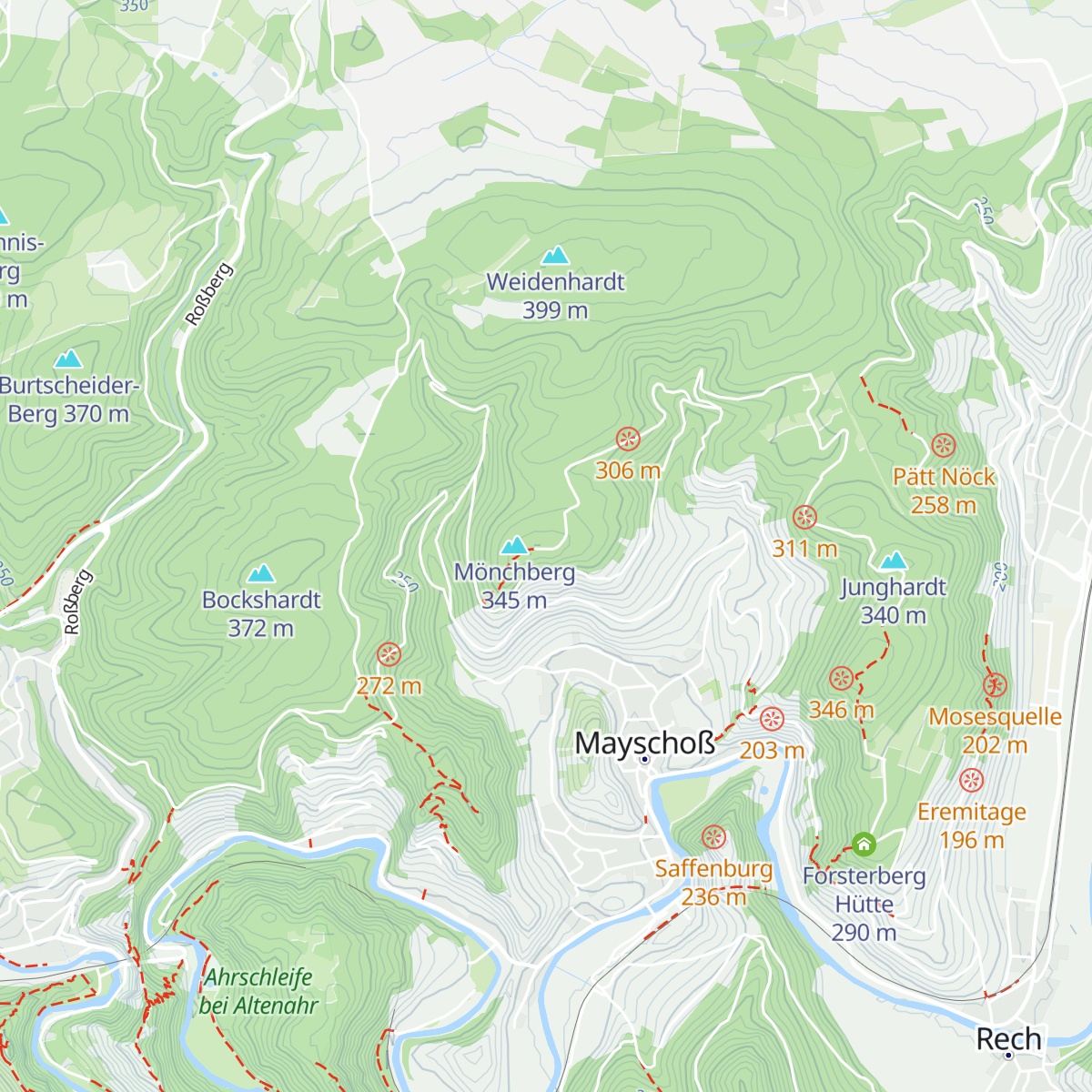 Berghütte Akropolis map