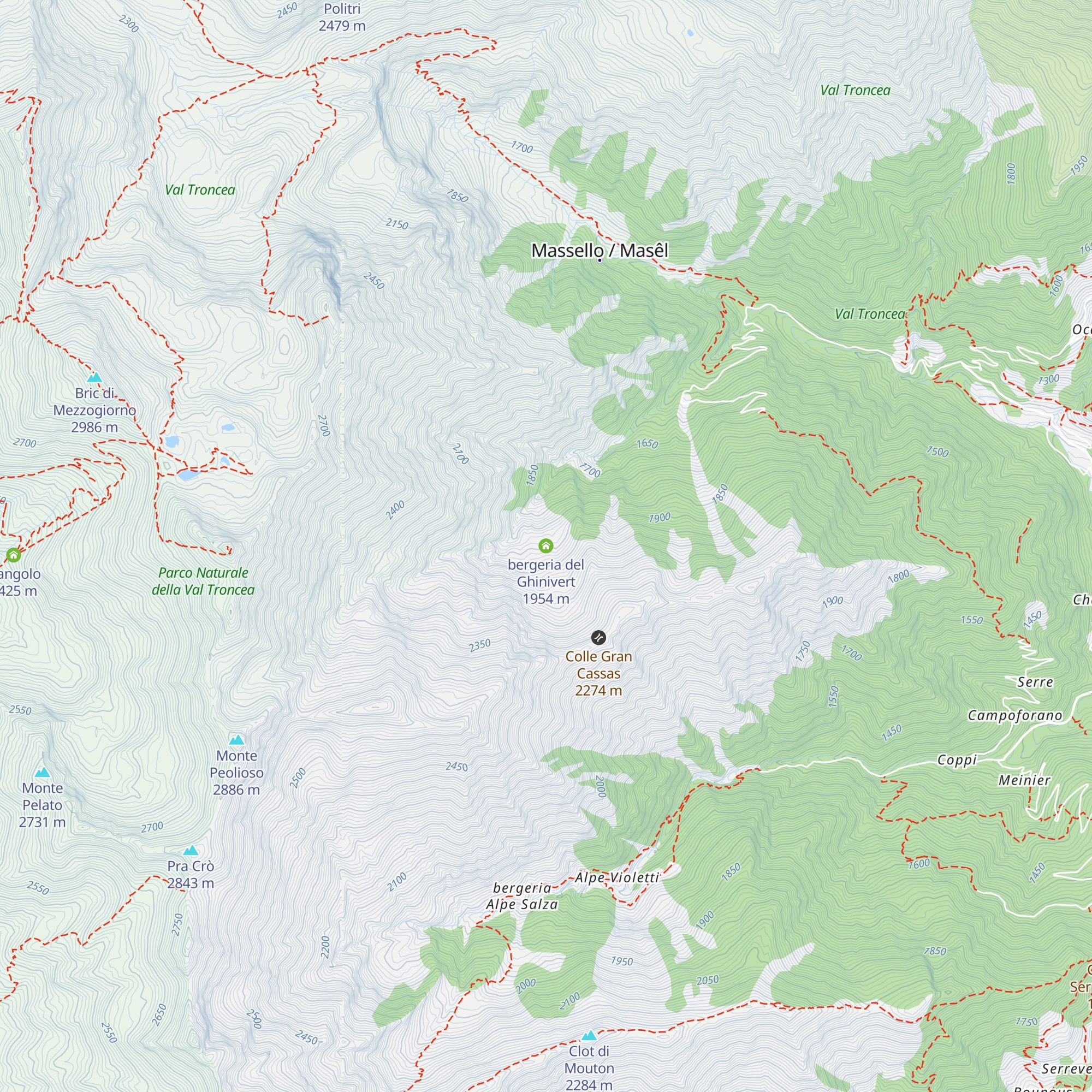 bergeria del Ghinivert map
