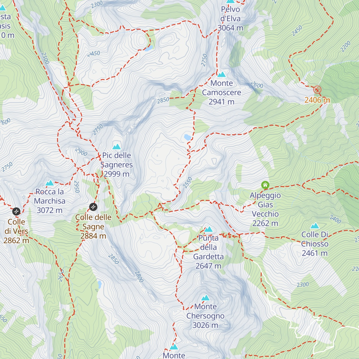 Bivacco Elio Bonfante alle Camoscere map