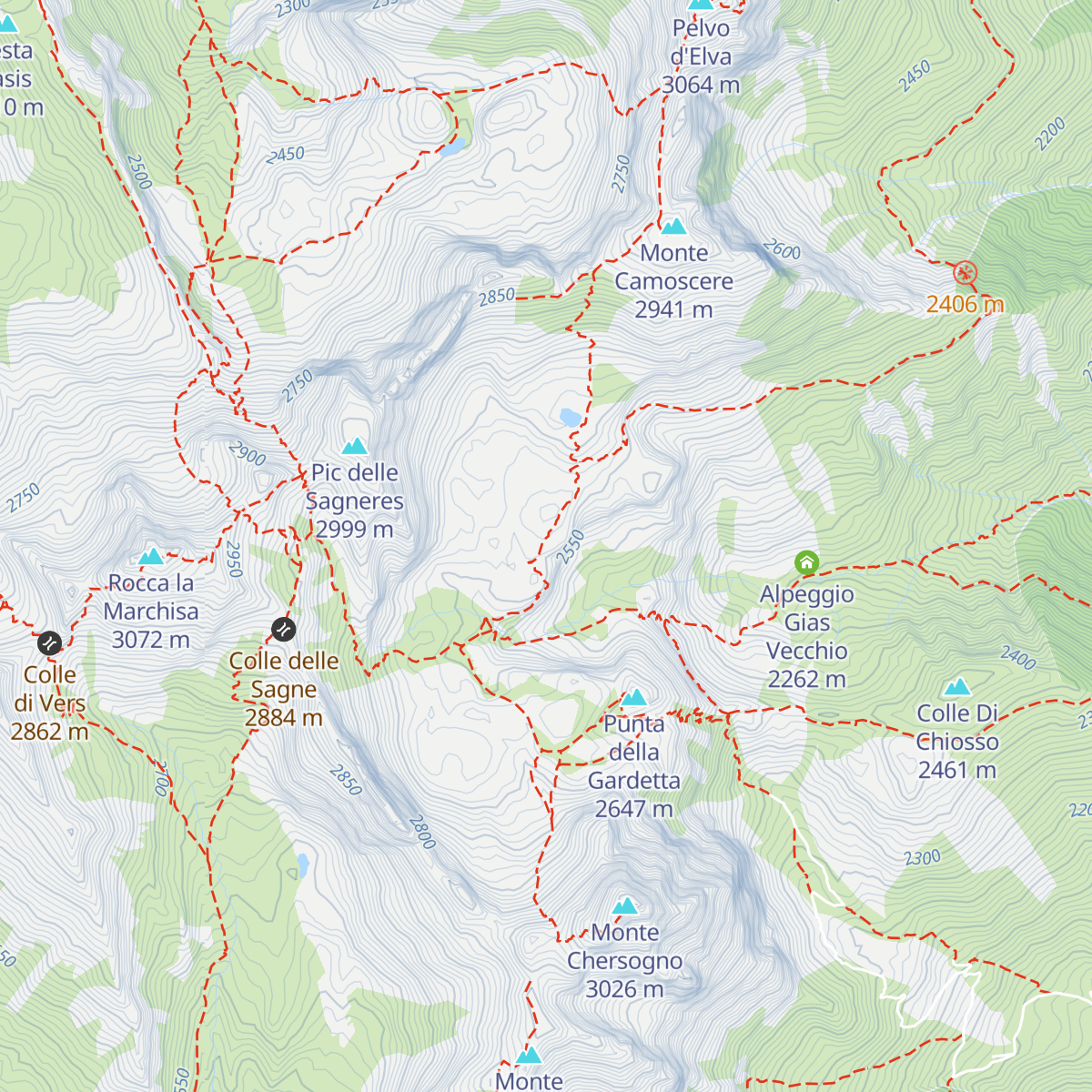 Bivacco Elio Bonfante alle Camoscere map