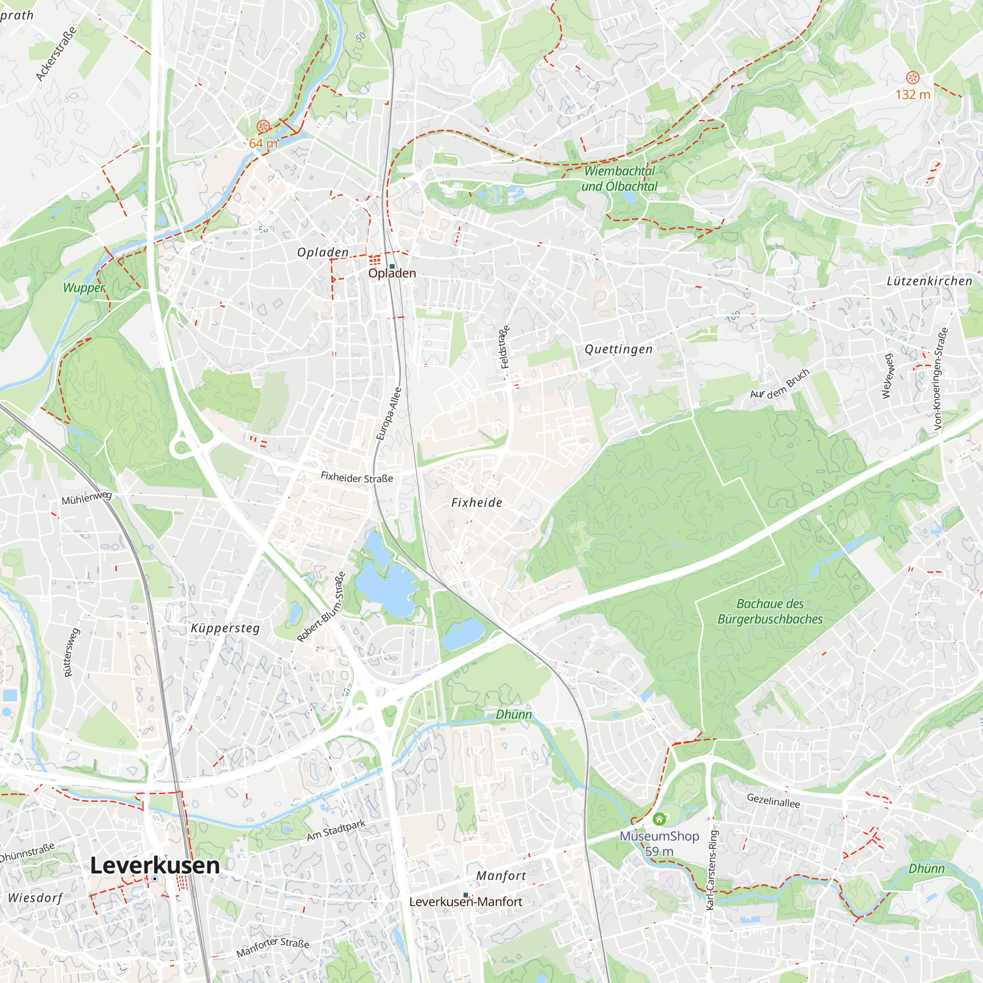 Wupsi-KundenCenter Fixheide map