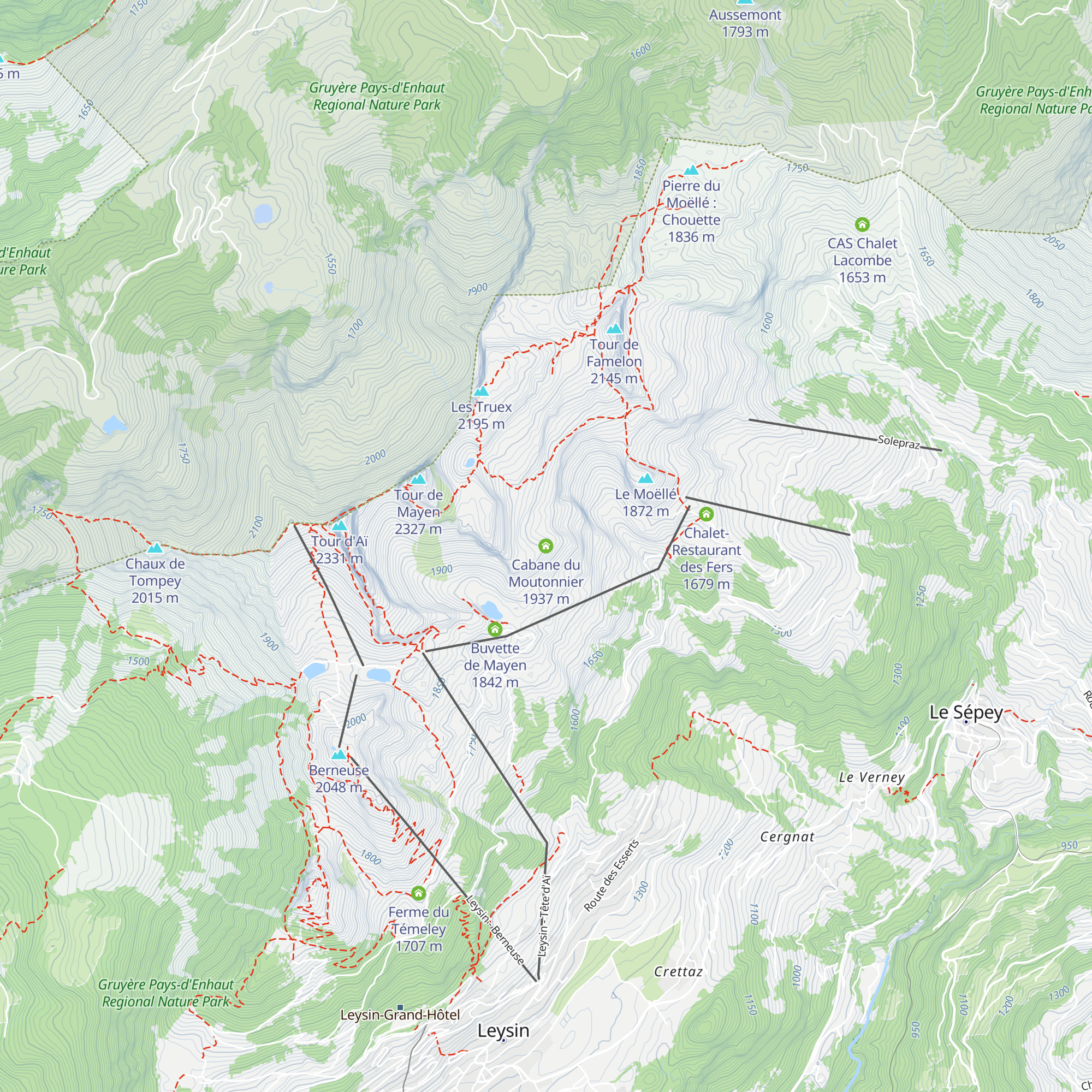 Cabane du Moutonnier map