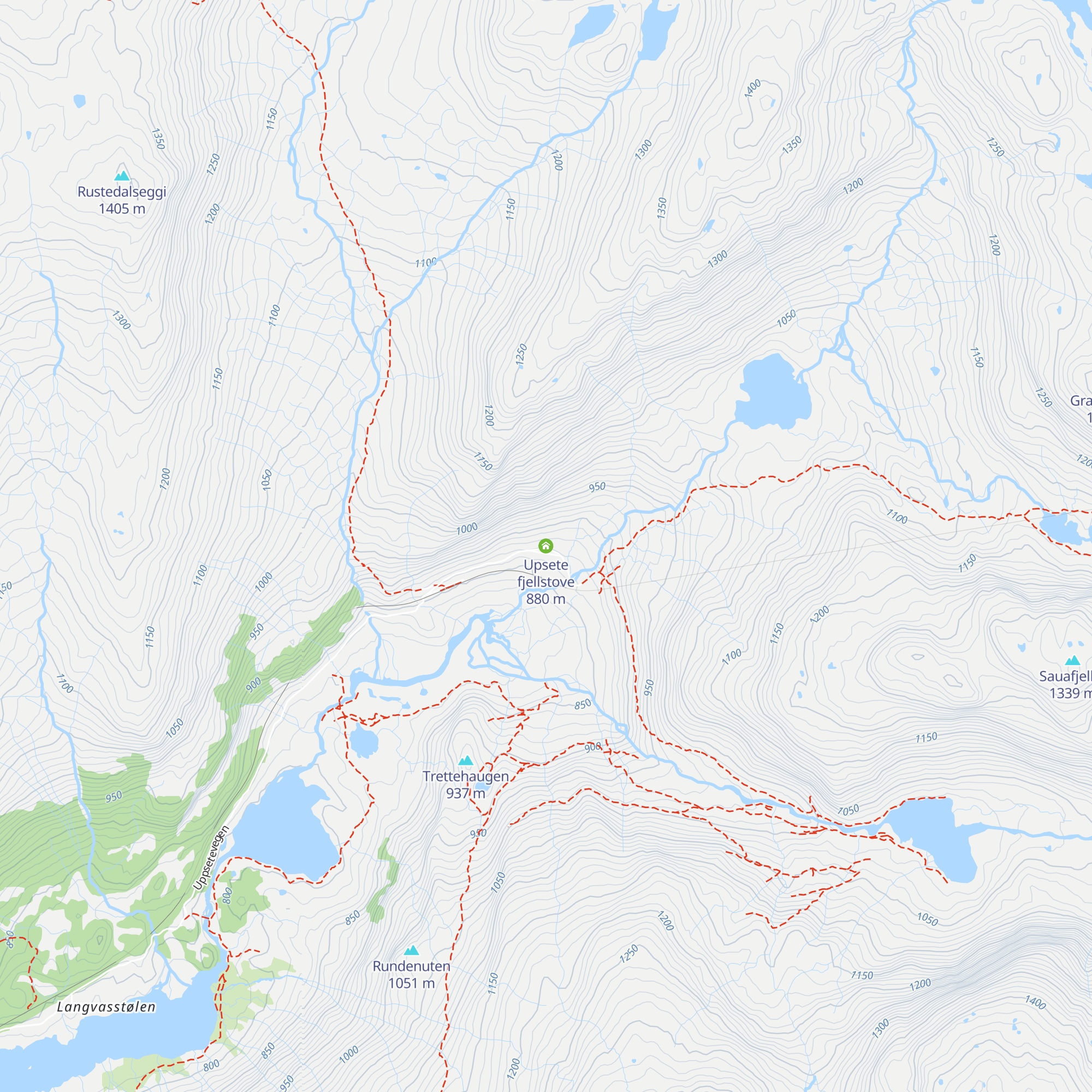 Upsete fjellstove map