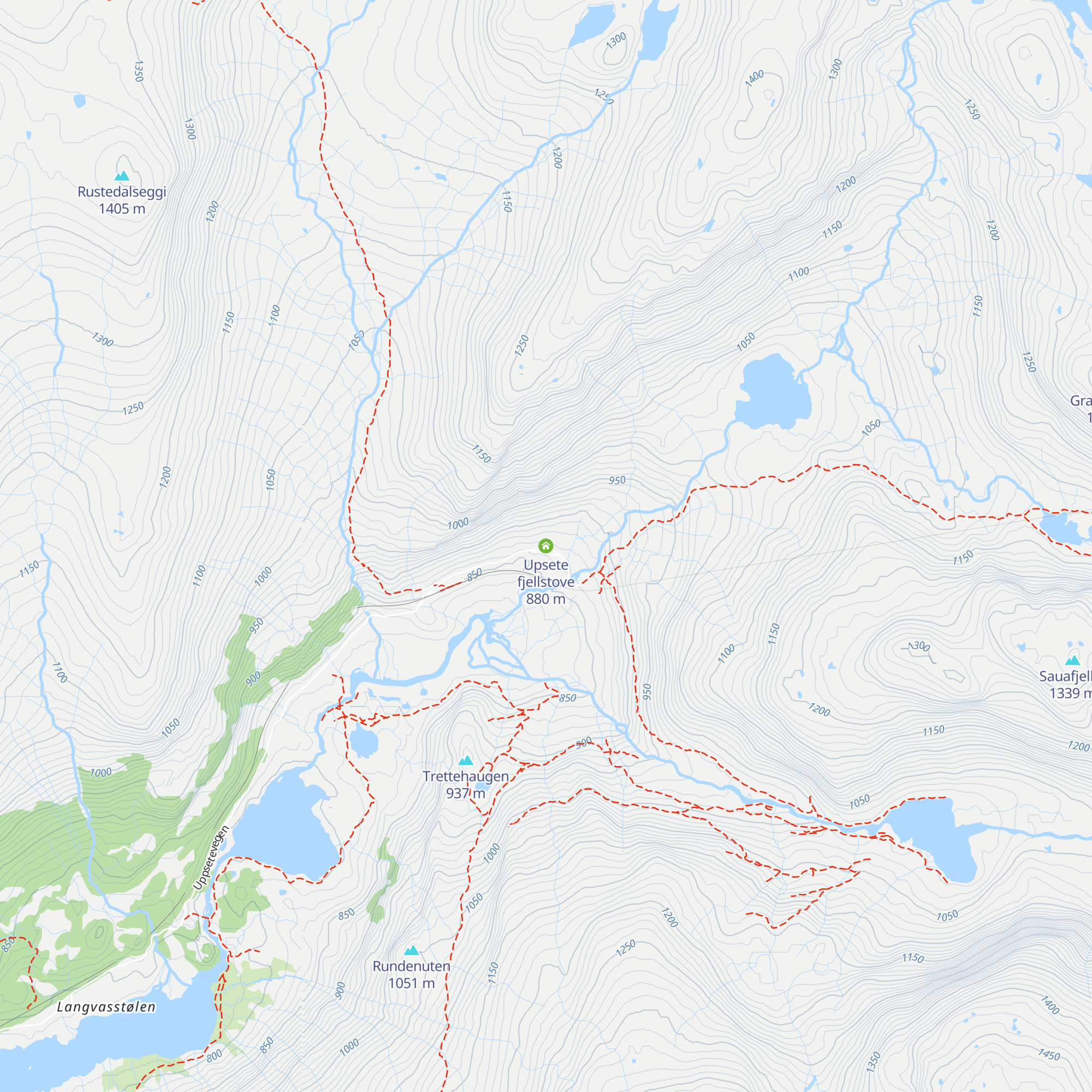 Upsete fjellstove map