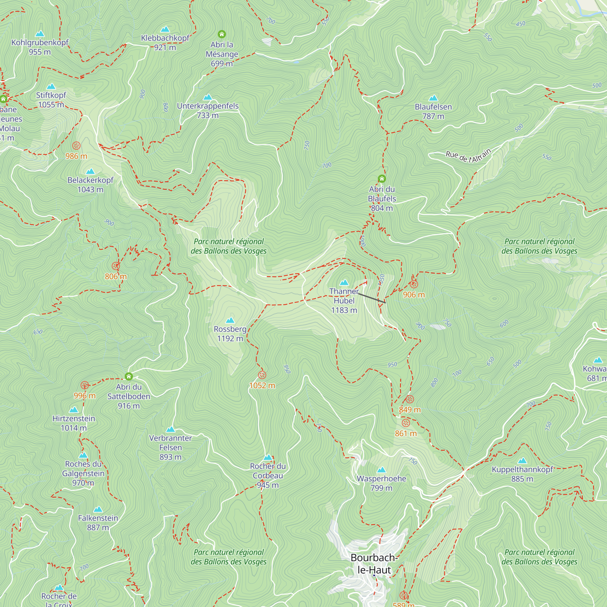 Refuge du Ski Club Rossberg (SCR-Thann) map