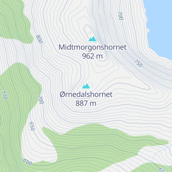 Map of Ørnedalshornet