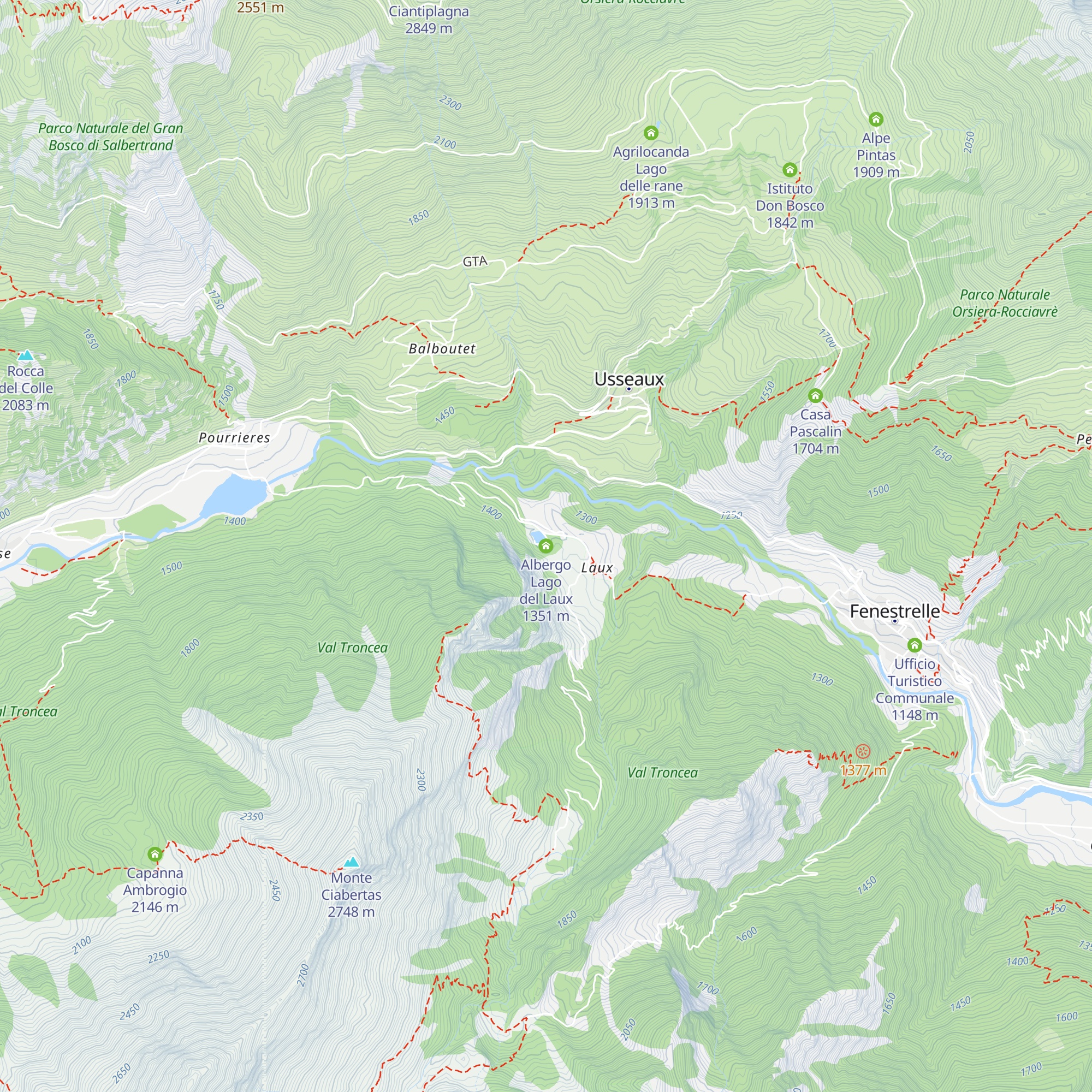 Albergo Lago del Laux map