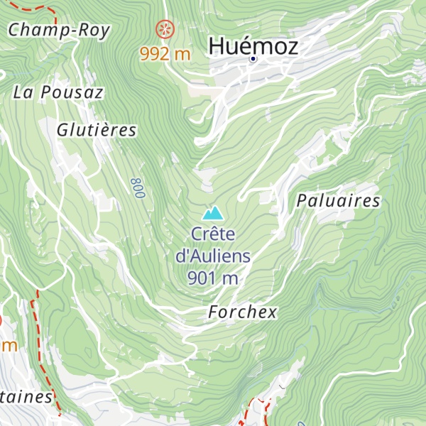 Map of Crête d'Auliens