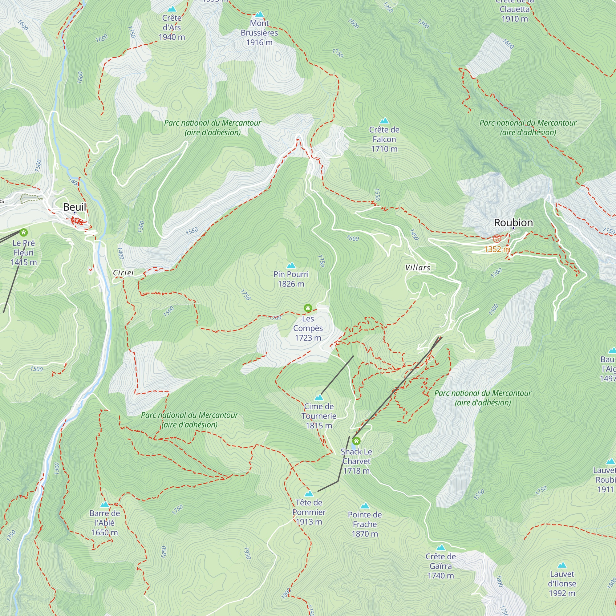Les Compès map