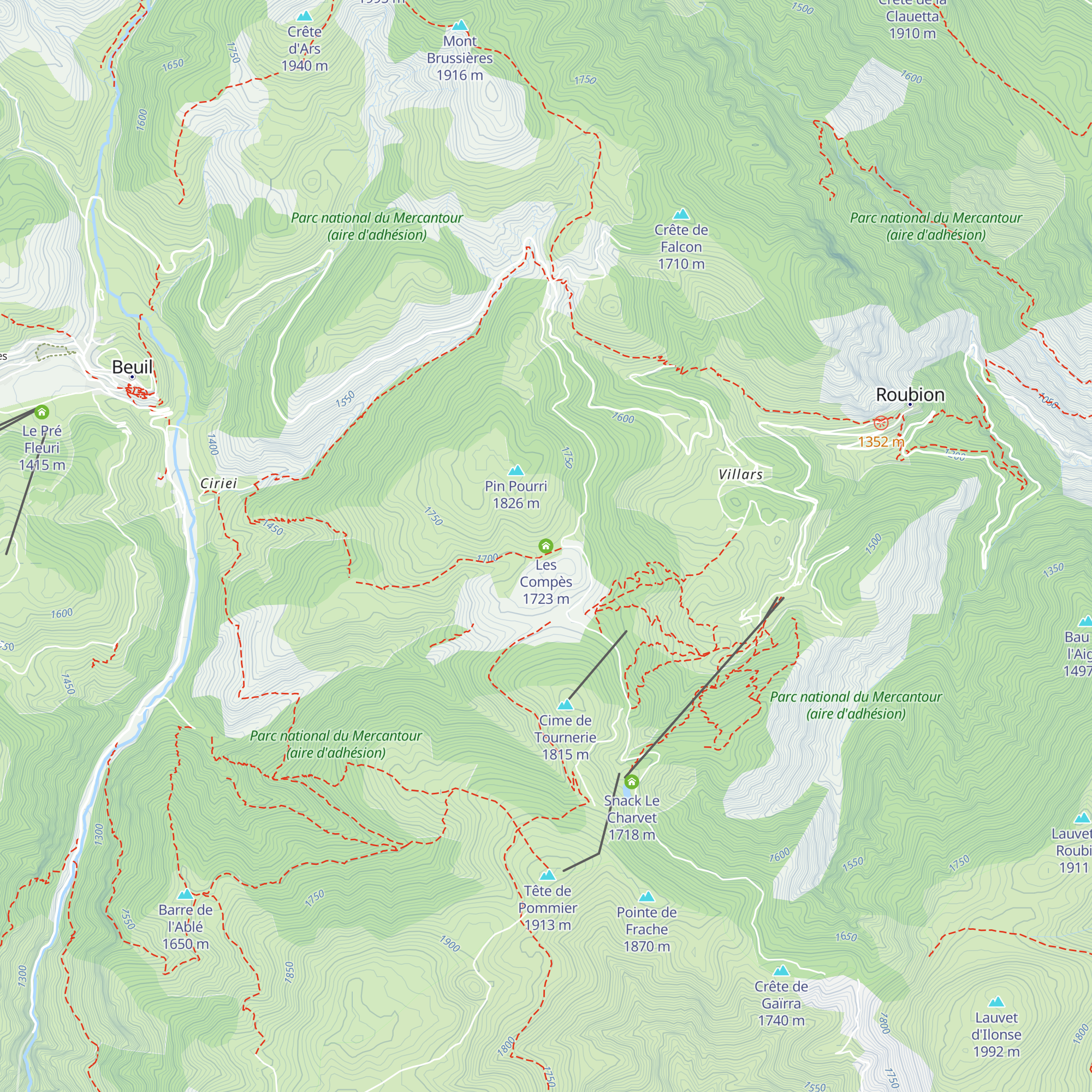 Les Compès map