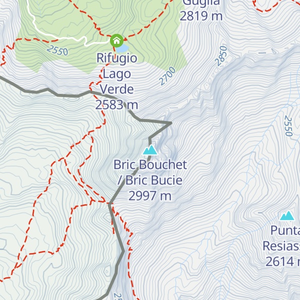 Map of Bric Bouchet / Bric Bucie